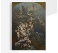 Octave Tassaert Heaven and Hell | Vintage Saint Michael Print, Good and Evil Painting, Angels Satan Wall Art, Poster, Picture, Home Decor