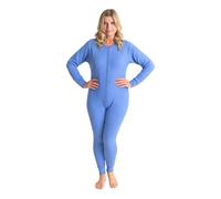Octave® Women's Thermal Onesie All In One Union Suit, Fully Brushed Warm Winter Base Layer, Zipper Underwear Body Suit, Long Sleeve, Ladies Thermal Underwear Set Sleepwear Pajamas(Medium, Blue)