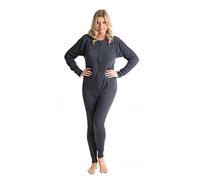 OCTAVE® Womens Thermal Underwear All In One Union Suit with Zipped Back Flap [Medium, Gray]