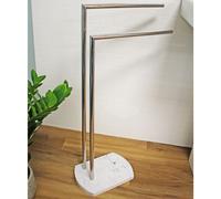 Octavia White Marble & Chrome Collection Freestanding Towel Stand Showerdrape White One Size