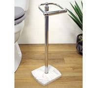 Octavia White Marble & Chrome Collection Toilet Roll Holder Showerdrape White One Size