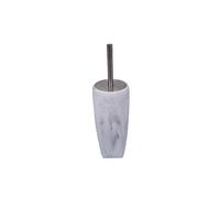 Octavia- White Marble Effect Resin Bathroom Toilet Brush & Holder White Silver metal Chrome