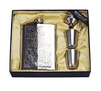 Octaville flasks for liquor for men Stainless quality hip flask 8oz Pocket Engraved Wine Drink Pot Alcohol flagon metal 220ml whiskey flask (Pattern)