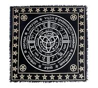OCTAZI Altar Table Cloth Tarot Cards Bandana Tablecloth Wiccan Altar Tools Napkins Witchcraft Supplies Square Witch Pagan Spiritual Celestial Deck Witchy Spell Cotton Sacred Alter Cloth With Fringes