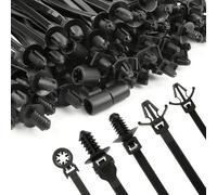 OctBird 110-PCS Wire Ties for Cables, Nylon Universal Cable Tie Buckle, Self-Locking Wire Clip Ties, Snap-fit Nylon Fastening Clip for Car Repairs, Automotive Tie, Grip Auto Zip Tie