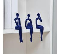 Octdays Blue Thinker Statue for Home Decor Modern Minimalist Sculpture for Living Room Bookshelf Office Desktop Abstract Art Figurine Decoration 3 Pieces