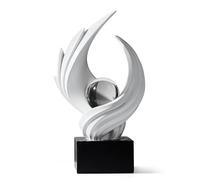 Octdays Modern White Sculptures Home Decor - Resin Abstract Art Statue Centerpiece for Living Room Table Decorations, Bookshelf Dining Room Office TV Stand Decoration (White-A)