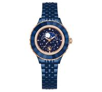 Octea moon watch, Swiss Made, Metal bracelet, Blue, Blue finish