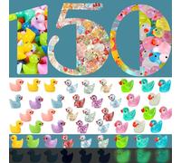 OcTecho 150pcs Mini Ducks, 13 Colors Little Ducks 3 Styles Tiny Ducks, Mini Resin Animals Little Plastic Ducks Twinkle Small Resin Duck for Potted Micro Landscape Fairy Garden Aquarium Dollhouse Decor