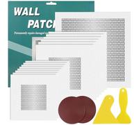 OcTecho 19pcs Wall Repair Kit, 2/4/6inch Aluminum Fiber Mesh Wall Reapair Patch Kit, Self Adhesive Wall Hole Repair Drywall Patch Repair Kit for Quick Fix Broken Walls Repair or Ceiling Filler