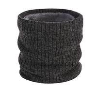 OCTEEN Warmer Neck Gaiter Winter Fleece Windproof Scarves Gaiter Mask For Women Men, Wide Stripe Dark Grey, One size