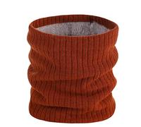 OCTEEN Warmer Neck Gaiter Winter Fleece Windproof Scarves Gaiter Mask For Women Men, Wide Stripe Orange, One Size