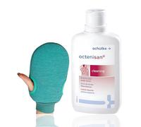 Octenisan Antimicrobial Wash Mini Kit - Octenisan Antimicrobial Wash 150ml with Microfibre Bath Mit - Antibacterial Body Wash for on the Go Cleansing - Suitable for Sensitive Skin