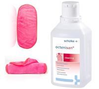 Octension Antibacterial Body Wash & Microfibre Towel - Antimicrobial Skin Cleanser with Face Cloth - Octenisan Alternative for Acne, Post-Surgery, Daily Body Care - 2-Piece Bundle