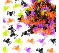 OCTERIC 140 Pcs Realistic Halloween Plastic Spiders Colorful Small Spider Toys Fake Spiders Terror Funny Prank Props for Halloween Home and Party Decorations
