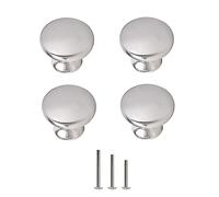 OctinPris 4X Satin Brushed Nickel Knobs Cabinet Hardware Round Mushroom Knob Wardrobe Drawer Pull Handles 30mm/1.18" for Kitchen Cupboard Furniture Chest Door Dresser Bathroom