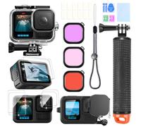 OctinPris Accessories Kit for Gopro Hero 13 Waterproof Housing Case Underwater Float Handle Stick Silicone Sleeve Lens Cap Tempered Glass Screen Protectors Dive Filters Anti-Fog Inserts Bundle Set