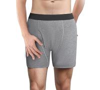 Octipa Mens Incontinence Underwear, Octipa Men's Ultra-Absorbent Incontinence Boxer Briefs Leak Proof Absorbent Brief, Underwear Flex Waistband Underpants (Grey, XXL)