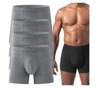 Octipa Men's Ultra-Absorbent Incontinence Boxer Briefs, Leak Proof Reusable Octipa Mens Incontinence Underwear (Dark Grey 4PC, XXL)