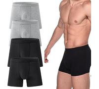 Octipa Men's Ultra-Absorbent Incontinence Boxer Briefs,Mens Incontinence Underwear,Comfort Moisture Wicking Breathable,Leak Proof Reusable (Black*2+Light Gray*2, 3XL)