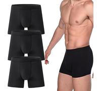Octipa Men's Ultra-Absorbent Incontinence Boxer Briefs,Mens Incontinence Underwear,Comfort Moisture Wicking Breathable,Leak Proof Reusable (Black*3, L)