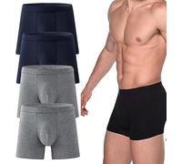 Octipa Men's Ultra-Absorbent Incontinence Boxer Briefs,Mens Incontinence Underwear,Comfort Moisture Wicking Breathable,Leak Proof Reusable (Black*2+Dark Blue*2, L)