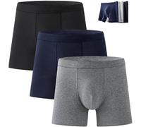 Octipa Men's Ultra-Absorbent Incontinence Boxer Briefs, Mens Incontinence Underwear, Reusable Comfortable Leak-Proof (3PC-E,XXL)
