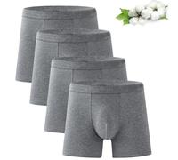 Octipa Men's Ultra-Absorbent Incontinence Boxer Briefs,Octipa Mens Incontinence Underwear (Dark Grey,L,4pcs)