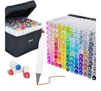Octirst 120 Colours Alcohol Markers, Colouring Pens Set for Adults Artists, Dual Tips Chisel & Fine Drawing Markers, Marker Pens for Painting Doodling,Calligraphy Manga Carrying Case Gift Idea