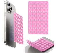 Octo Cup Buddy Sticky Grip Holder for Silicone Cellphone, Silicone Suction Cup Phone Case Mount Double Sided, Hands-Free Phone Accessories Strong Grip Holder for Selfie and Video (Pink)
