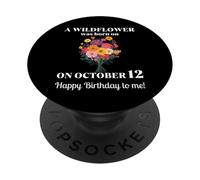 October 12th Birth Flower Marigold Cosmos Bouquet Birthday PopSockets Adhesive PopGrip