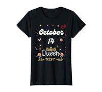 October 14 Queen Born on October 14th Birthday Girl women T-Shirt