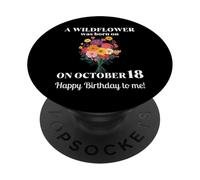 October 18th Birth Flower Marigold Cosmos Bouquet Birthday PopSockets Adhesive PopGrip