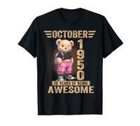October 1950 76th Birthday 76 Year Teddy Bear Being Awesome T-Shirt