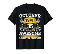 October 1990 Limited Edition 35th Birthday Tee 35 Year Old T-Shirt
