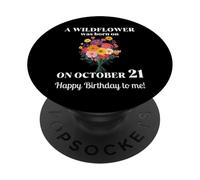 October 21st Birth Flower Marigold Cosmos Bouquet Birthday PopSockets Adhesive PopGrip
