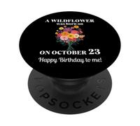 October 23rd Birth Flower Marigold Cosmos Bouquet Birthday PopSockets Adhesive PopGrip