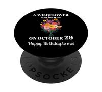October 29th Birth Flower Marigold Cosmos Bouquet Birthday PopSockets Adhesive PopGrip