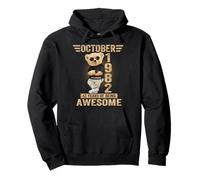 October 43rd Birthday Men Women 1982 Awesome Teddy Bear Pullover Hoodie