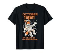 October 44th Birthday Men Women 1981 Awesome Foxy Lovers T-Shirt
