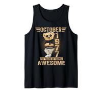 October 48th Birthday Men Women 1977 Awesome Teddy Bear Tank Top