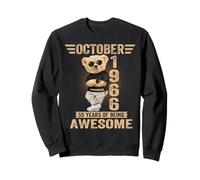 October 59th Birthday Men Women 1966 Awesome Teddy Bear Sweatshirt