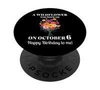 October 6th Birth Flower Marigold Cosmos 6 October Birthday PopSockets Adhesive PopGrip