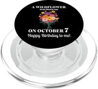 October 7th Birth Flower Marigold Cosmos 7 October Birthday PopSockets PopGrip for MagSafe