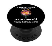 October 9th Birth Flower Marigold Cosmos 9 October Birthday PopSockets Adhesive PopGrip