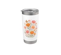 October Birth Flowers Marigold Cosmos Botanical Wildflowers Stainless Steel Insulated Tumbler