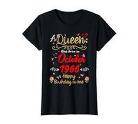 October birthday Queen Since October 1966 October girl T-Shirt
