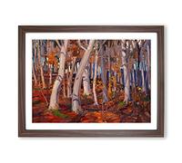 October By Tom Thomson Classic Painting Framed Wall Art Print, Ready to Hang Picture for Living Room Bedroom Home Office Décor, Walnut A2 (64 x 46 cm)