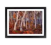 October By Tom Thomson Classic Painting Framed Wall Art Print, Ready to Hang Picture for Living Room Bedroom Home Office Décor, Black A2 (64 x 46 cm)