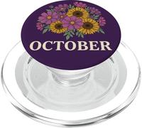 October Cosmos Marigold Birth Flower Colorful Autumn Bouquet PopSockets PopGrip for MagSafe